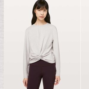 Lululemon Tuck & Gather Pullover Heathered Mod Stargaze Gray size 8 fit